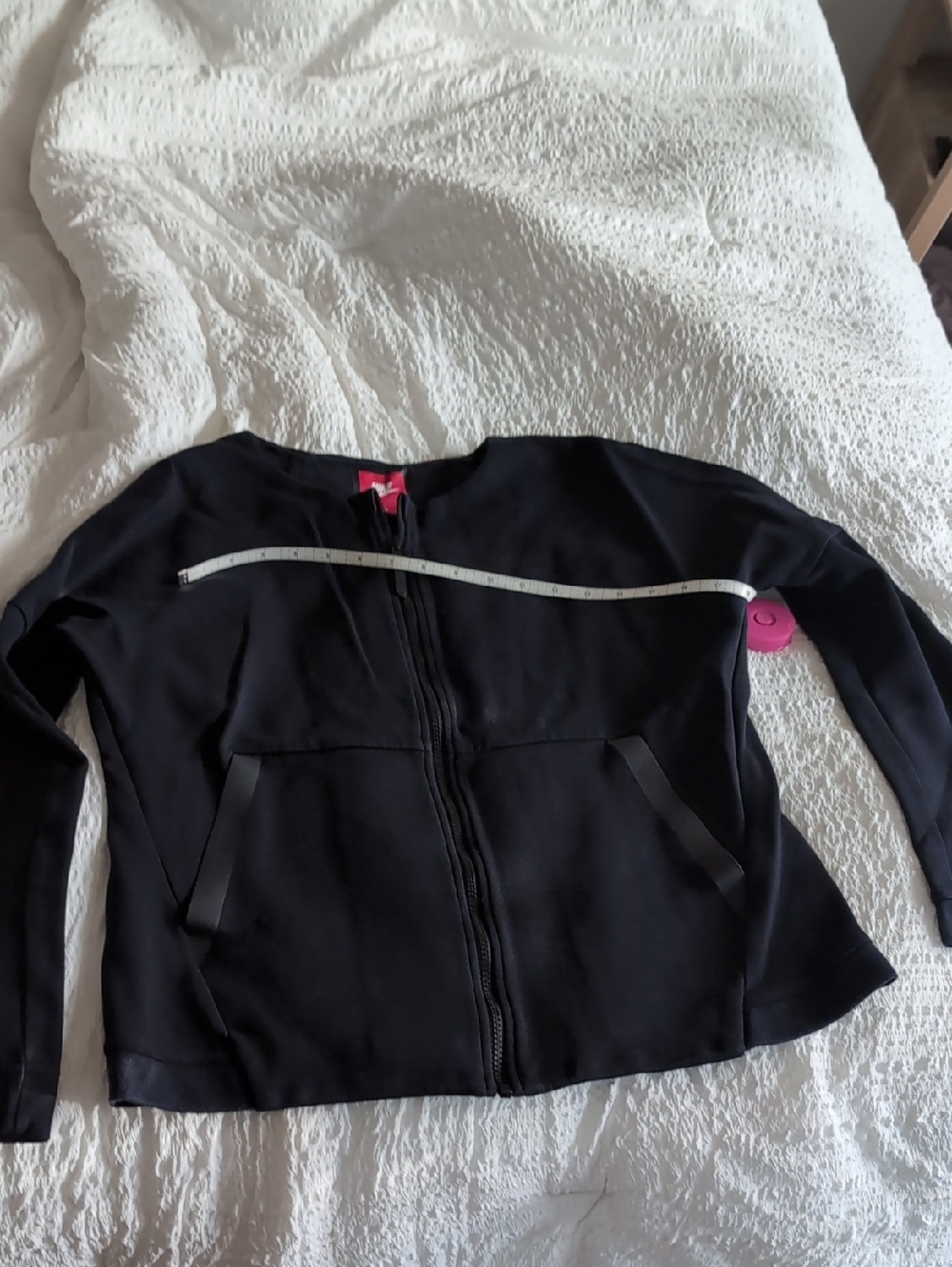 Nike Women's Medium  Black Zip-Front Bomber Jacket